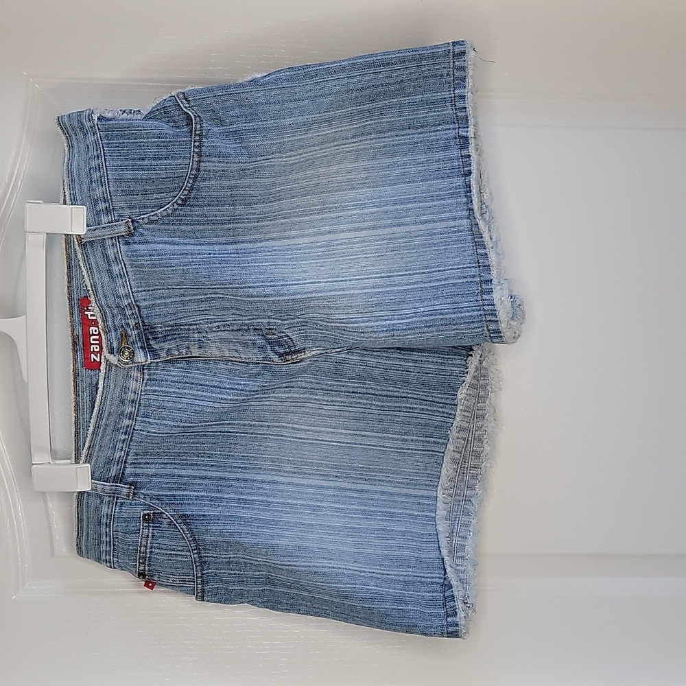 Vintage Zana Di Striped Denim Shorts